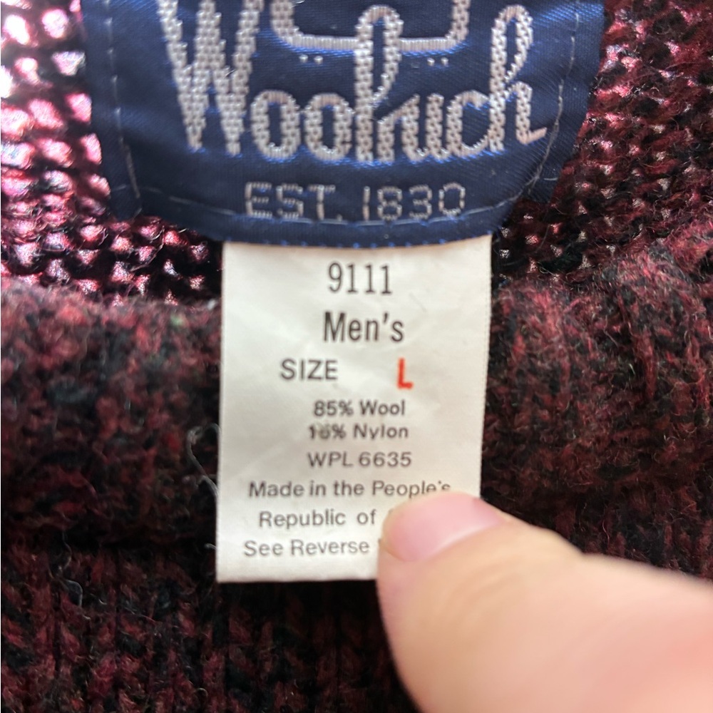 Woolrich Men's Burgundy Wool Blend Knit
